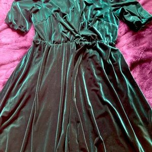 Lane Bryant Green Velvet Dress